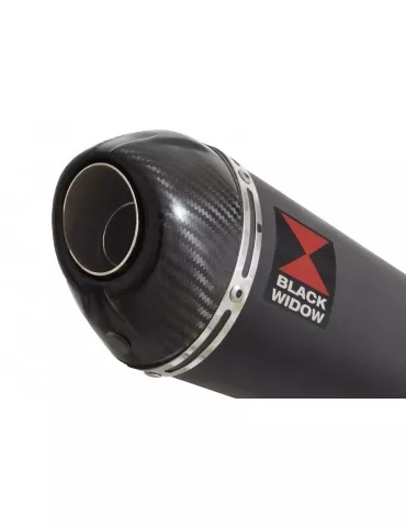 GSXR 1000 K9 L0 L1 09 10 11 4-1 Décatalyseur Ligne complète / Silencieux Ovale Noir en Inox + Canule en Carbone 200mm