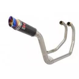 KAWASAKI KLE 500 KLE500 Ligne complète & Silencieux GP Rond En Carbone + Canule en Inox Anodisé 230mm