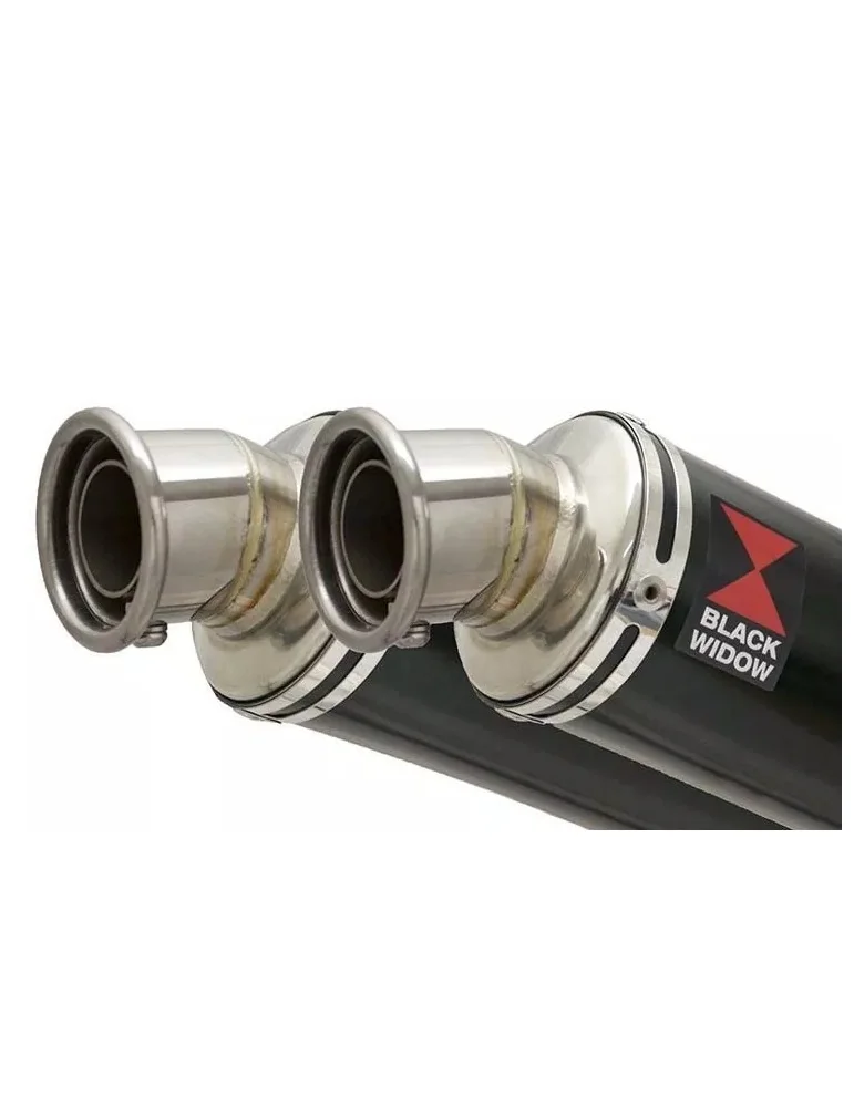 Kawasaki KLV 1000 2004-2007 Silencieux Kit / Silencieux Rond Noir En Inox 350mm