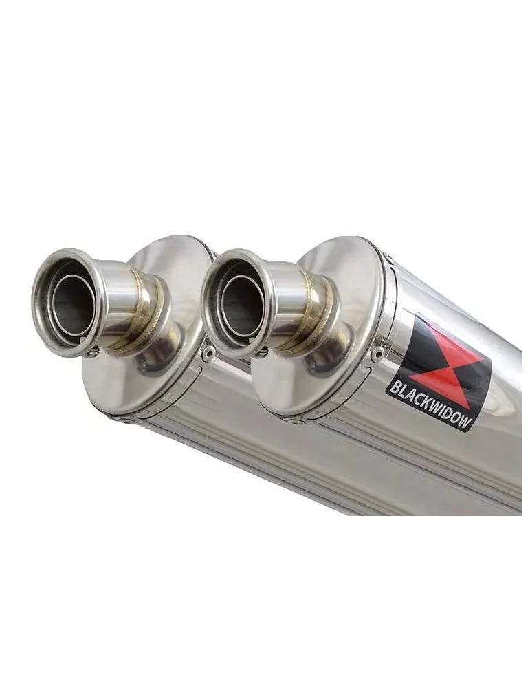 Kawasaki KLV 1000 2004-2007 Silencieux Kit / Silencieux Rond En Inox 300mm