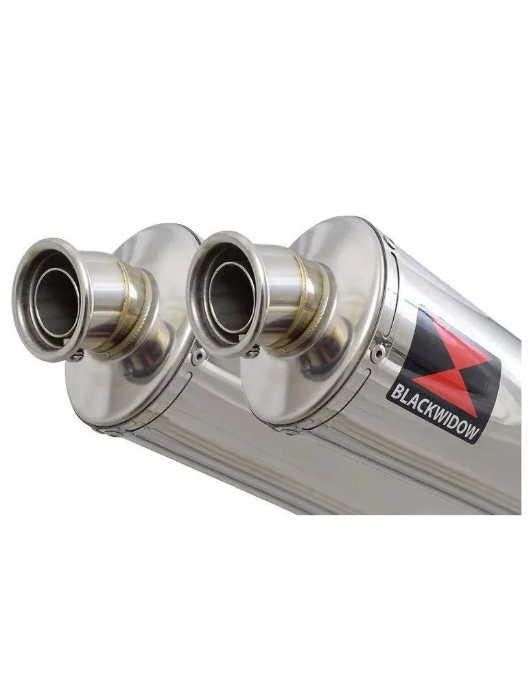 Kawasaki KLV 1000 2004-2007 Silencieux Kit / Silencieux Ovale En Inox 300mm