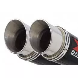 Kawasaki KLV 1000 2004-2007 Silencieux Kit / Silencieux GP Rond En Carbone & Canule en Titane 230mm