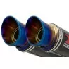 Kawasaki KLV 1000 2004-2007 Silencieux Kit / Silencieux GP Rond En Carbone & Canule En Inox Anodisé 230mm