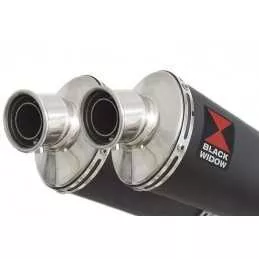 Kawasaki KLV 1000 2004-2007 Silencieux Kit / Silencieux Ovale Noir En Inox 230mm