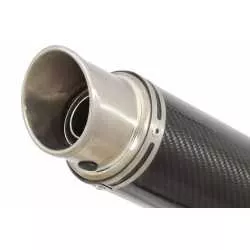 Z800 ZR800A Z800E 13 14 15 16 Tube de raccord (Link Pipe) / Silencieux Rond GP style en Carbone + Titane 230mm