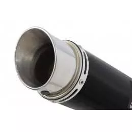 Z800 ZR800A Z800E 13 14 15 16 Tube de raccord (Link Pipe) / Silencieux Rond GP Style Noir en Inox 230mm 