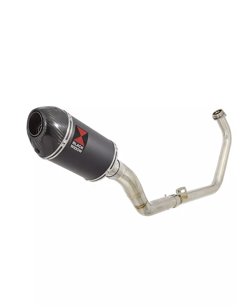 CBR300R NC51 2014-2017 Decata Ligne complète + Silencieux Ovale Noir En Inox + En Carbone 200mm