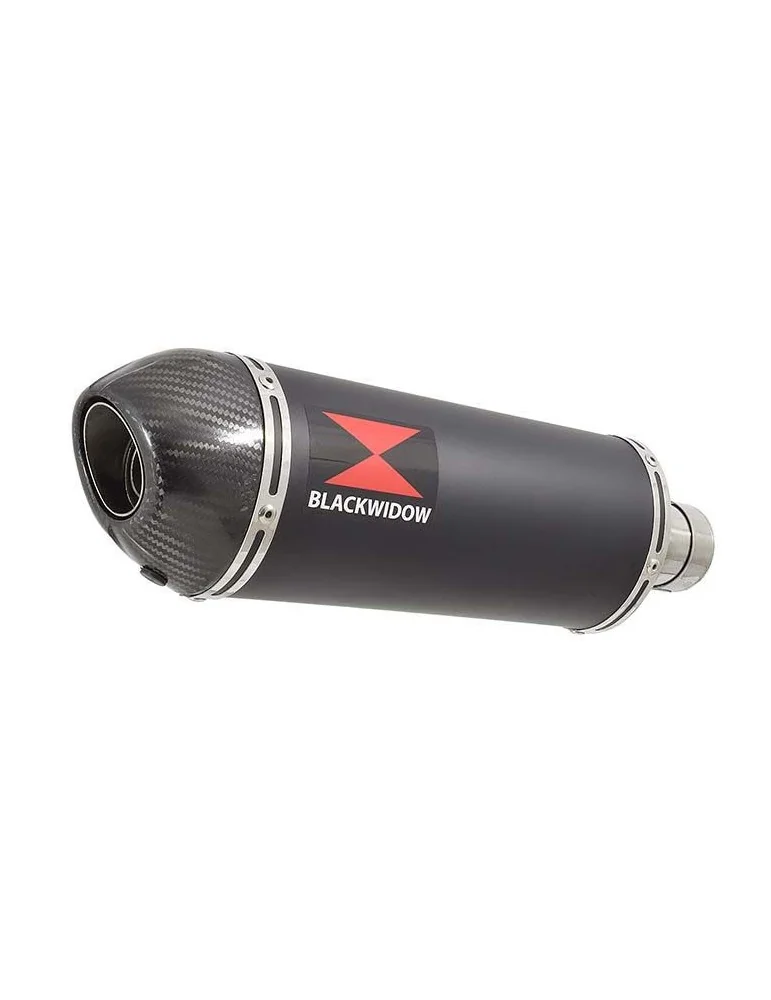 GSXR 750 K8 K9 L0 08 09 10 Tube de raccord et Silencieux Ovale Noir En Inox + Canule en En Carbone 300mm