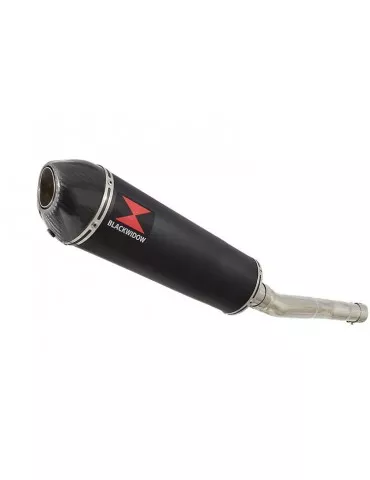 CBR250R MC41 2011-2014 Tube de raccord & Silencieux Ovale Noir En Inox + Carbone Tip 400mm