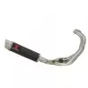 MT09 MT-09 2013-2021 Low Level De-cat Exhaust System with 360mm Round GP Style Carbon Fibre Silencer