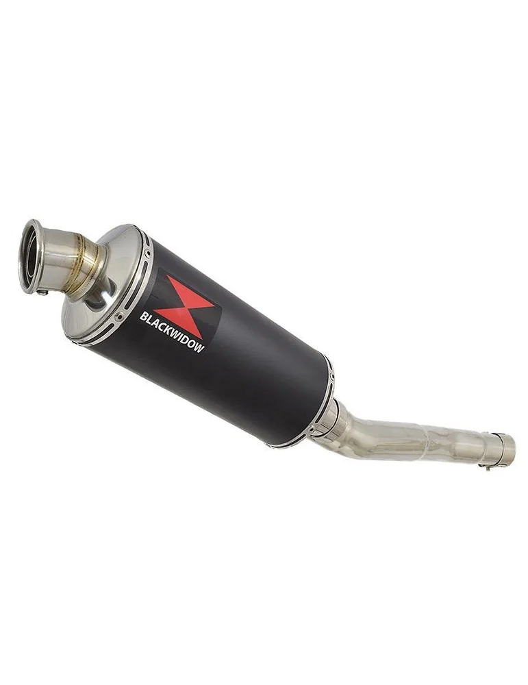 CBR250R MC41 2011-2014 Tube de raccord & Silencieux Rond Noir En Inox 300mm