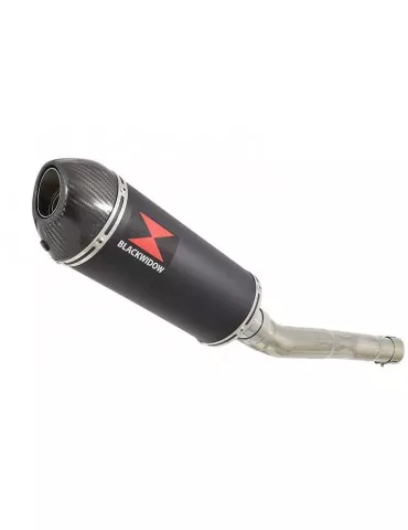 CBR250R MC41 2011-2014 Tube de raccord & Silencieux Ovale Noir En Inox + Carbone Tip 300mm