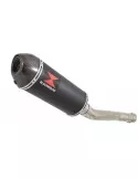CBR250R MC41 2011-2014 Tube de raccord & Silencieux Ovale Noir En Inox + Carbone Tip 300mm