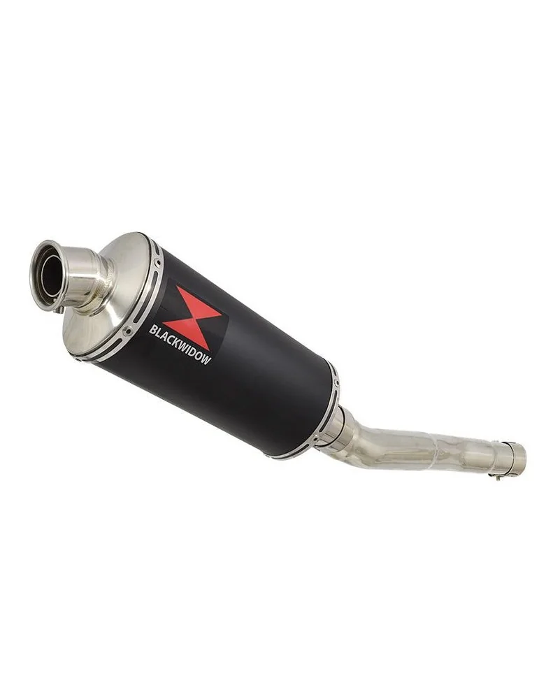 CBR250R MC41 2011-2014 Tube de raccord & Silencieux Ovale Noir En Inox 300mm