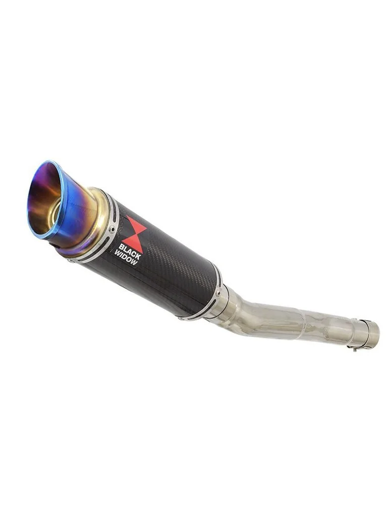 CBR250R MC41 2011-2014 Tube de raccord & Silencieux GP Rond En Carbone + Inox Anodisé Tip 230mm
