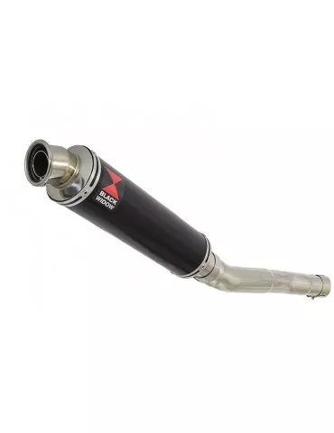 CBR250R MC41 2011-2014 Tube de raccord & Silencieux Rond Noir En Inox 350mm