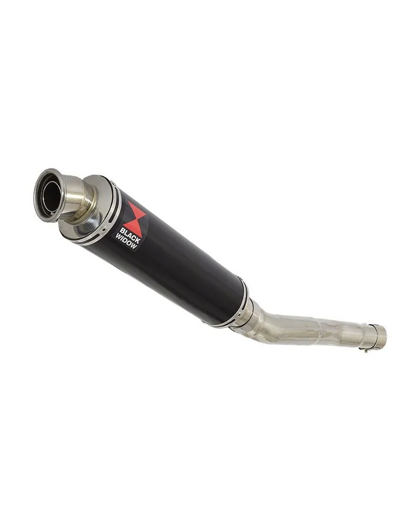 CBR250R MC41 2011-2014 Tube de raccord & Silencieux Rond Noir En Inox 350mm