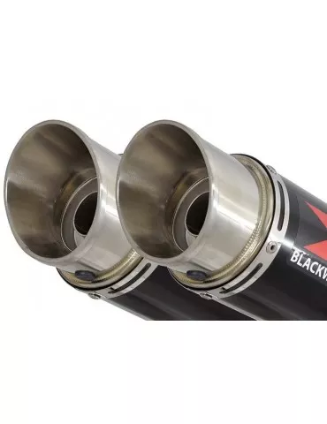 ZZR1200 ZZR 1200 4-2 Silencieux Kit & Silencieux Rond GP Style Noir En Inox 360mm