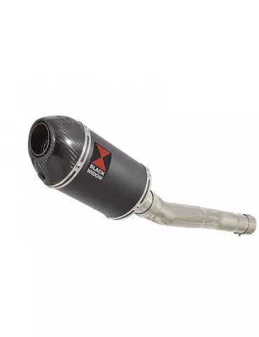 CBR250R MC41 2011-2014 Tube de raccord & Silencieux Ovale Noir En Inox + Carbone Tip 200mm