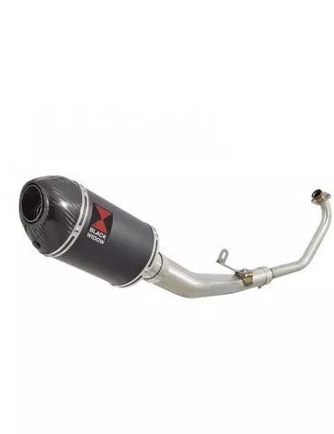 CBR 125 CBR125R 2011 - 2017 Diamètre XI Ligne complète & Silencieux Ovale Noir En Inox + En Carbone Tip 200mm
