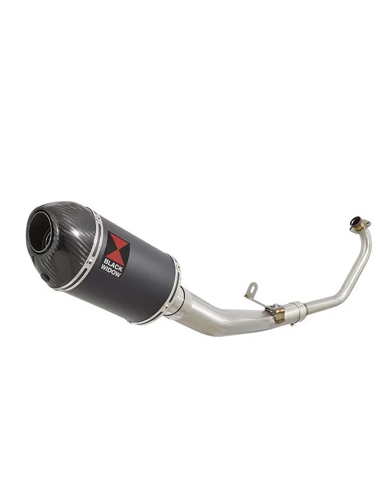 CBR 125 CBR125R 2011 - 2017 Diamètre XI Ligne complète & Silencieux Ovale Noir En Inox + En Carbone Tip 200mm