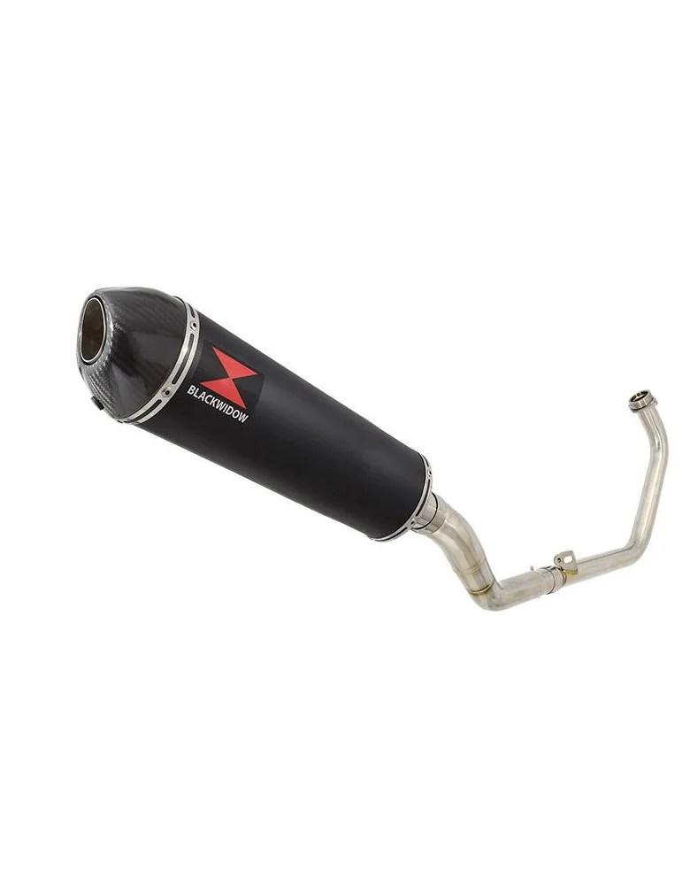 CBR250R MC41 2011-2014 Decata Ligne complète + Silencieux Ovale Noir En Inox + Carbone Tip 400mm
