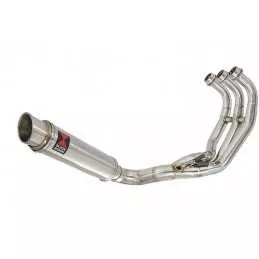 MT-09 Tracer 2013-2021  Low Level De-cat Exhaust System with 350mm Round GP Style Stainless Steel Silencer