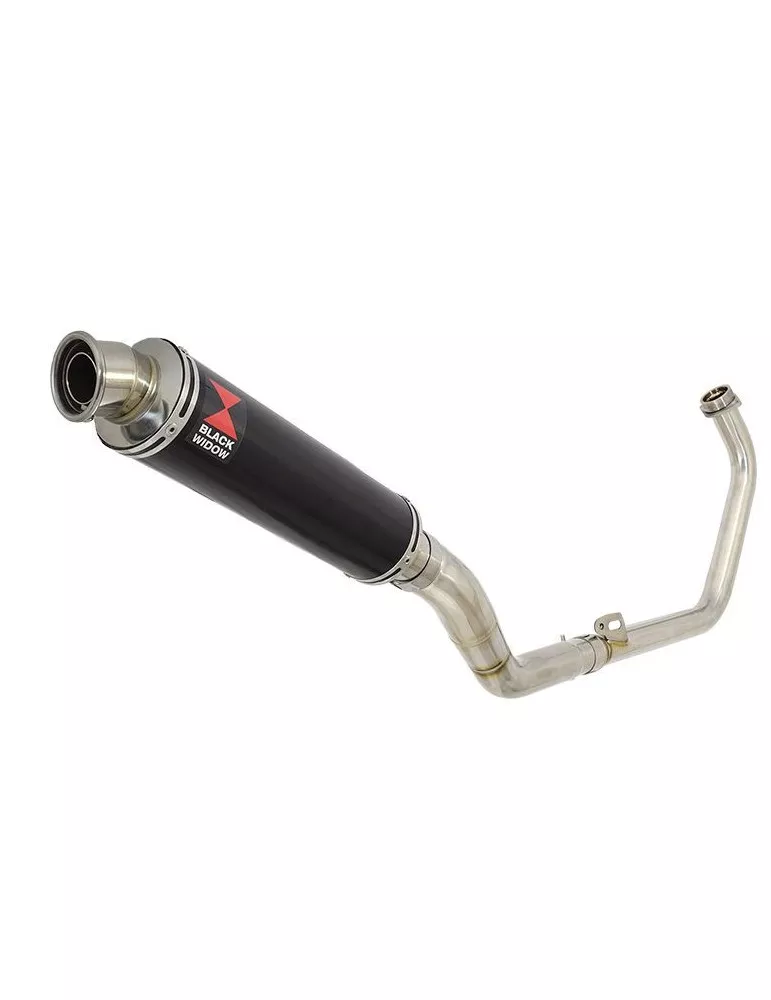 CBR250R MC41 2011-2014 Decata Ligne complète + Silencieux Rond Noir En Inox 350mm