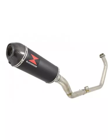 CBR250R MC41 2011-2014 Decata Ligne complète + Silencieux Ovale Noir En Inox + Carbone Tip 300mm