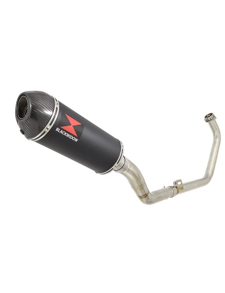 CBR250R MC41 2011-2014 Decata Ligne complète + Silencieux Ovale Noir En Inox + Carbone Tip 300mm