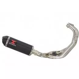 MT-09 Tracer 2013-2021  Low Level De-cat Exhaust System with 300mm Oval Carbon Fibre Silencer + Carbon Tip