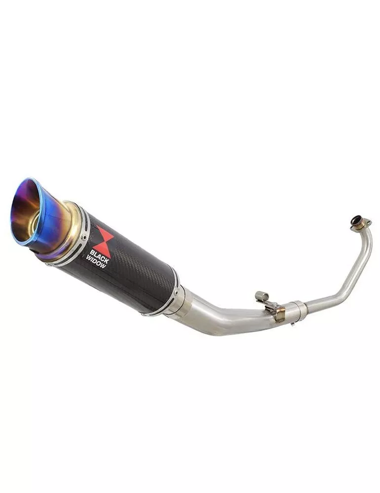 CBR 125 CBR125R 2004 - 2010 Diamètre XI Ligne complète & Silencieux Rond Noir En Inox 400mm