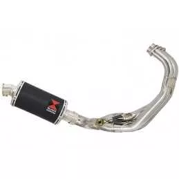 MT-09 Tracer 2013-2021  Low Level De-cat Exhaust System with 230mm Oval Black Painted Stainless Steel Silencer