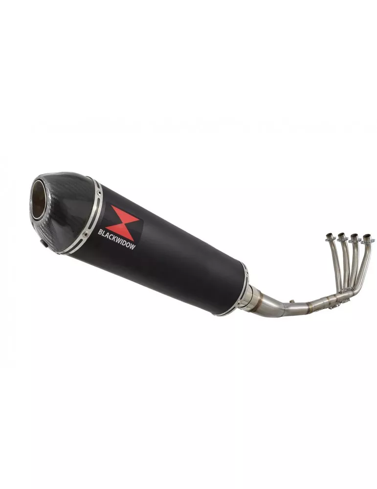 CBR 650 F CBR650F 2014-2017 Décatalyseur Ligne complète & Silencieux Ovale Noir En Inox + En Carbone 400mm