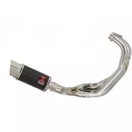 MT-09 Tracer 2013-2021  Low Level De-cat Exhaust System with 200mm Round Carbon Fibre Silencer