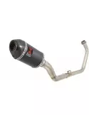 CBR250R MC41 2011-2014 De Cat Ligne complètes + Ovale Black Silencieux En Inox + En Carbone Tip 200mm