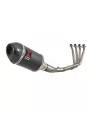 CBR 650 F CBR650F 2014-2017 Décatalyseur Ligne complète & Silencieux Ovale Noir En Inox + En Carbone 200mm