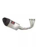 CBR 650 F CBR650F 2014-2017 Décatalyseur Ligne complète & Silencieux Tri Ovale Inox + carbone 250mm