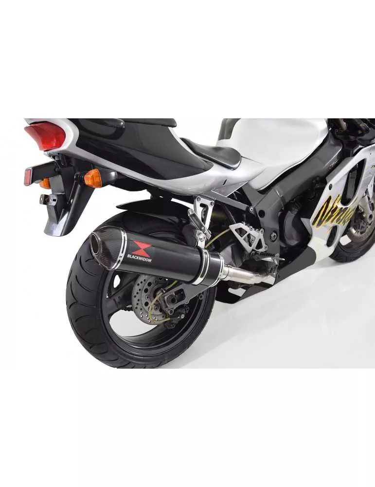 ZXR750 ZXR 750 J K L M 91-95 Ligne complète & Silencieux Ovale Noir En Inox + Canule En Carbone 400mm