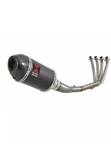 CB 650 F CB650F 2014-2017 Décatalyseur Ligne complètes & Silencieux Ovale Noir En Inox + En Carbone Tip 200mm