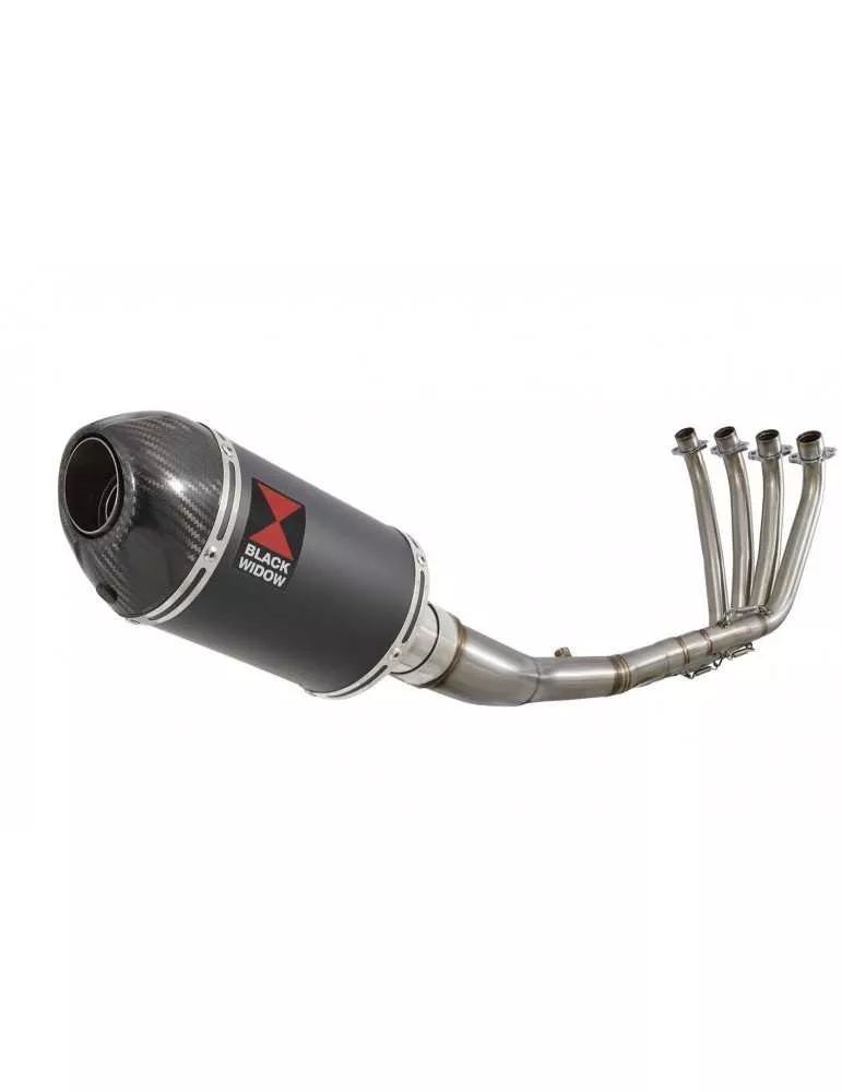 CB 650 F CB650F 2014-2017 Décatalyseur Ligne complètes & Silencieux Ovale Noir En Inox + En Carbone Tip 200mm