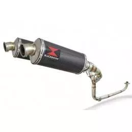 MSX 125 GROM 1-2 Twin Exhaust System with 300mm Oval Carbon Fibre Silencers 