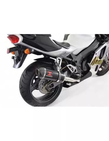 ZXR750 ZXR 750 J K L M 91-95 Ligne complète & Silencieux Ovale Noir En Inox + Canule En Carbone 300mm