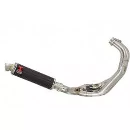 MT09 MT-09 2013-2021 Low Level De-cat Exhaust System with 350mm Round Carbon Fibre Silencer