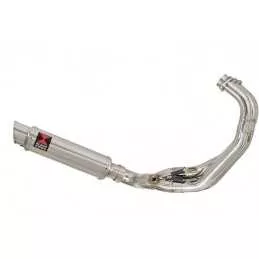 MT09 MT-09 2013-2021 Low Level De-cat Exhaust System with 350mm Round GP Style Stainless Steel Silencer