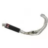 MT09 MT-09 2013-2021 Low Level De-cat Exhaust System with 350mm Round Black Painted Stainless Steel Silencer