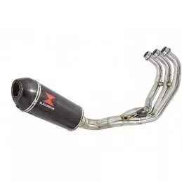 MT09 MT-09 2013-2021  Low Level De-cat Exhaust System with 300mm Oval Carbon Fibre Silencer + Carbon Tip