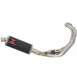 MT09 MT-09 2013-2021  Low Level De-cat Exhaust System with 300mm Oval Carbon Fibre Silencer