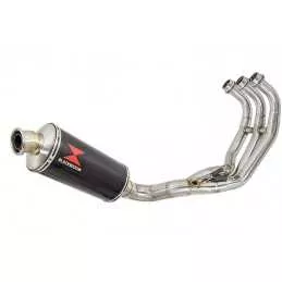 MT09 MT-09 2013-2021  Low Level De-cat Exhaust System with 300mm Oval Carbon Fibre Silencer