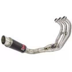 MT09 MT-09 2013-2021  Low Level De-cat Exhaust System with 230mm Round GP Style Carbon Fibre Silencer + Titanium Tips